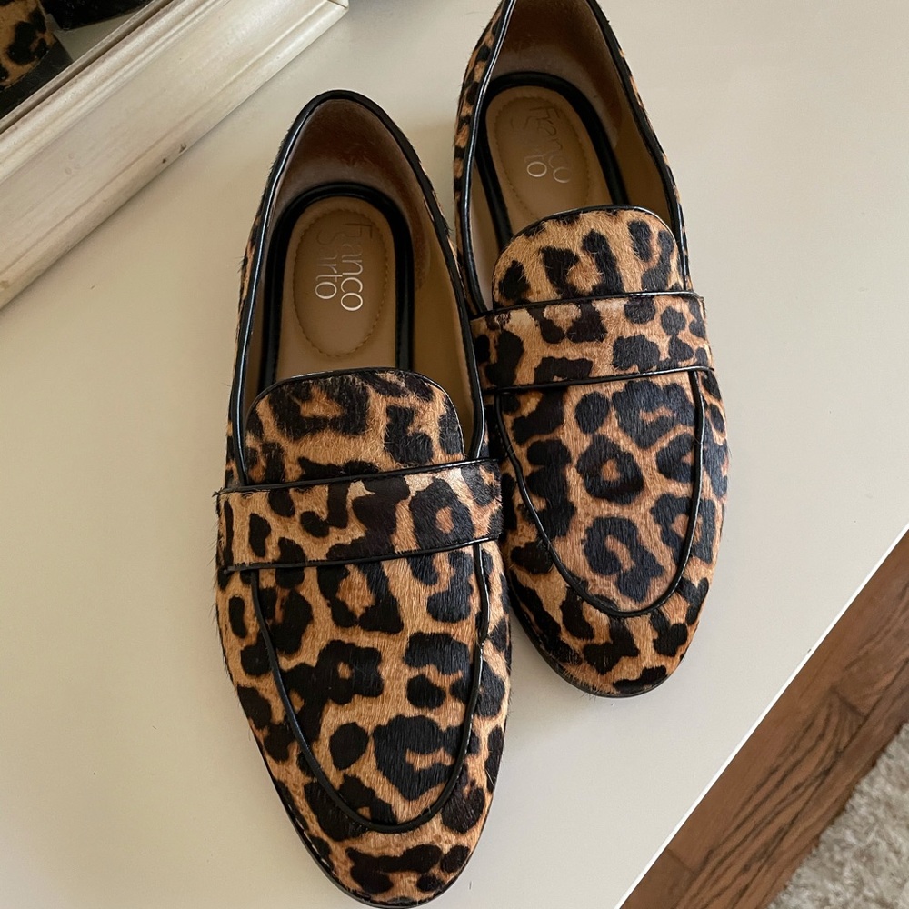Franco Sarto Leopard Hudley 3 Calf Hair Loafer